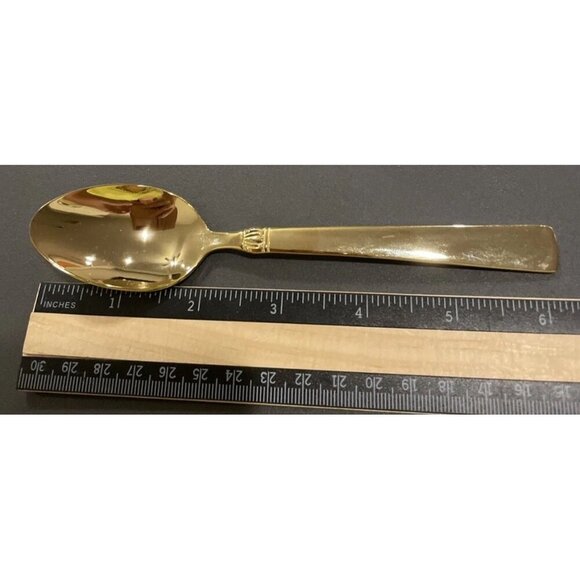 Reed & Barton Sanderling Set Of 6 Teaspoons Korea Gold Electroplate‎ Stainless - Picture 4 of 4